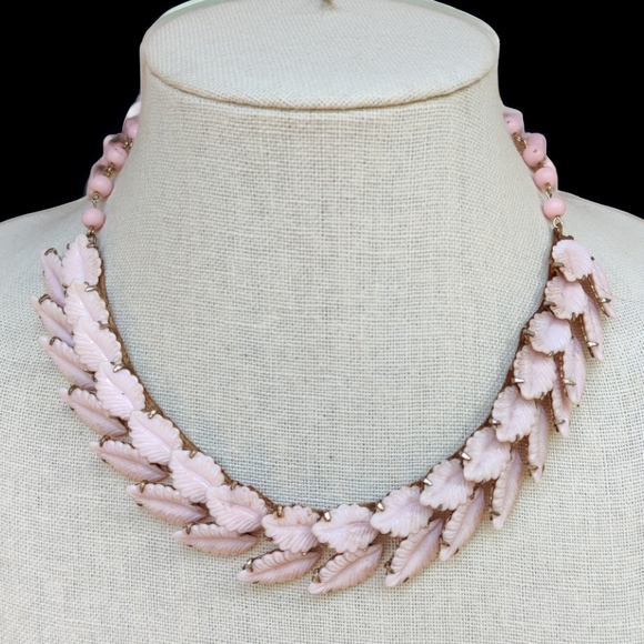 Vintage Jewelry Vintage 5s Pink Thermoset Leaves Necklace Poshmark